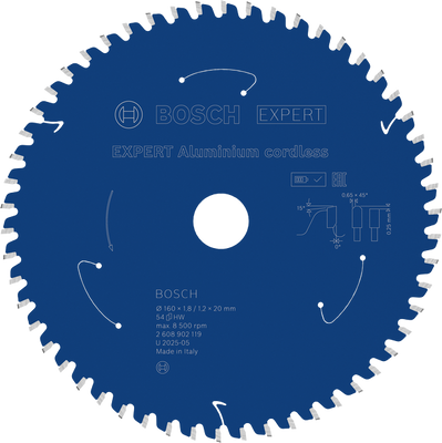 Bosch EXPERT Aluminium Cirkelsågklinga 160x1,8/1,2x20mm 54T