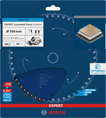 Bosch EXPERT Laminated Panel Cirkelsågklinga 190x2,1/1,4x30mm 60T