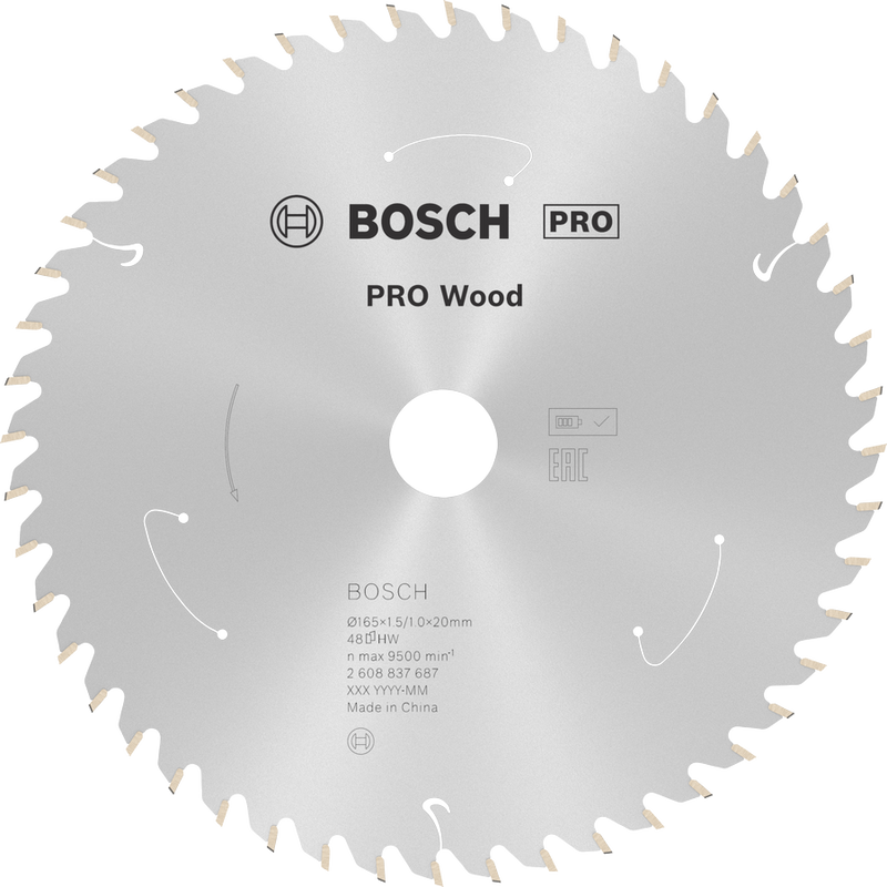 Bosch PRO Wood Cirkelsågklinga 165x1,5x20mm 48T