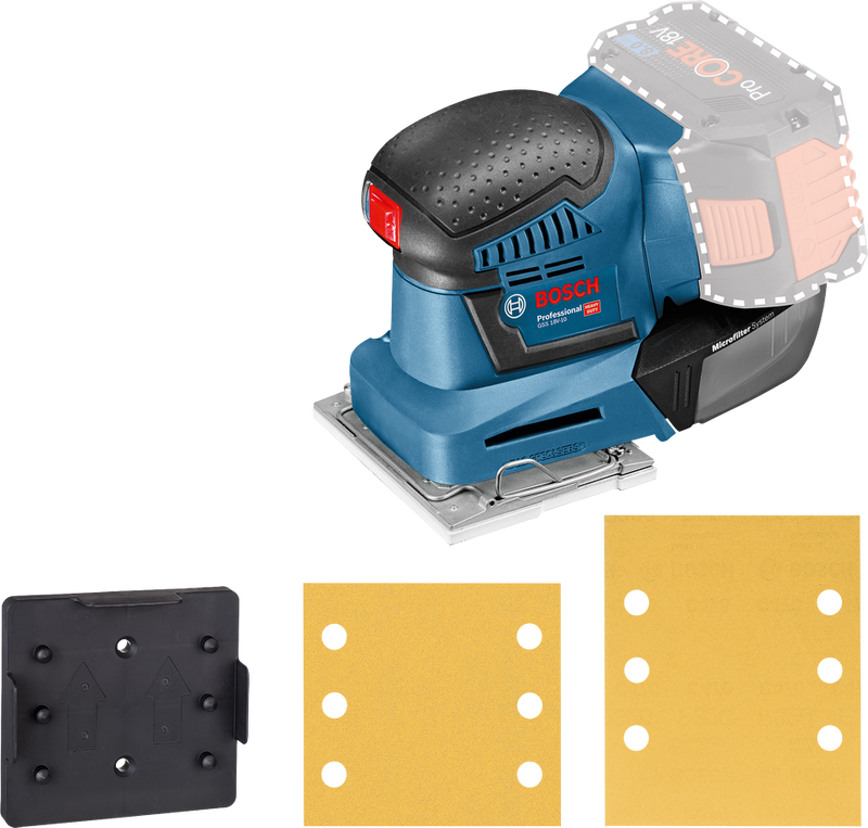 Bosch GSS 18V-10 Planslip 18V Inkl Tillbehörssats