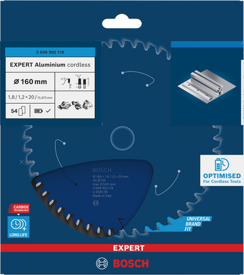 Bosch EXPERT Aluminium Cirkelsågklinga 160x1,8/1,2x20mm 54T