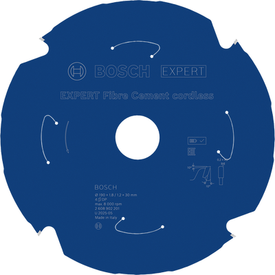 Bosch EXPERT Fibre Cement Cirkelsågklinga 190x1,8/1,2x30mm 4T