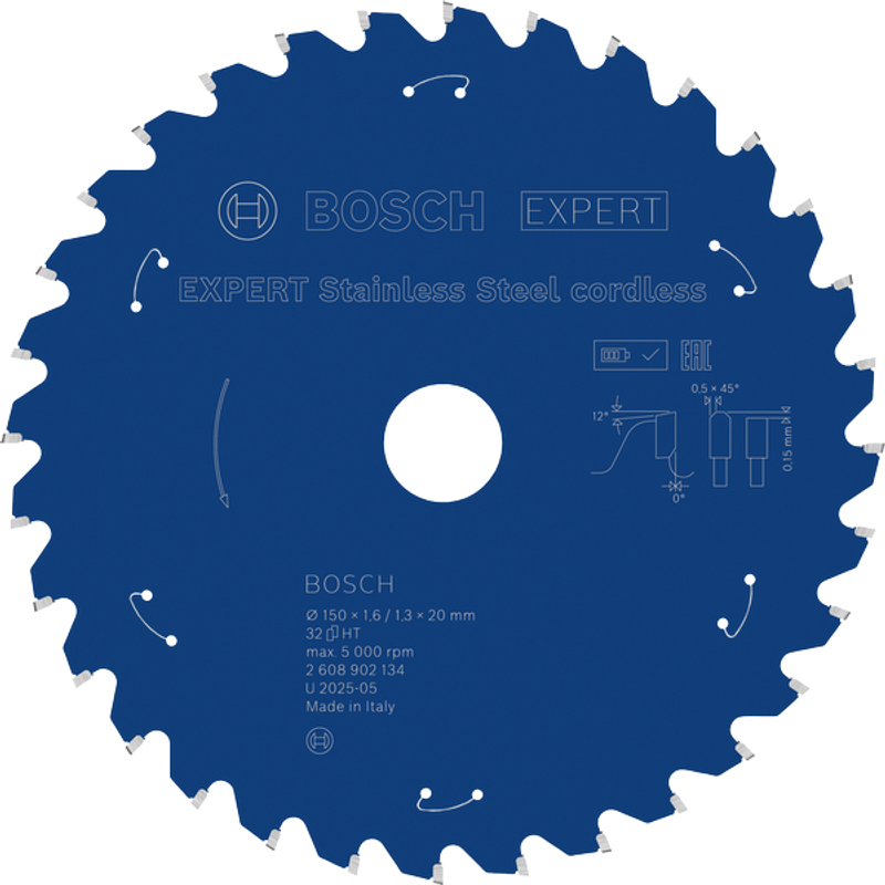 Bosch EXPERT Stainless Steel Cirkelsågklinga 150x1,6/1,3x20mm 32T