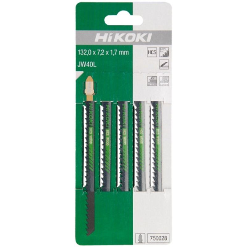 HiKOKI JW40L Sticksågsblad Trä 132x7,2mm (6TPI) 5st