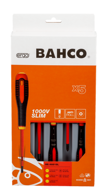 Bahco BE-9881SL Skruvmejselsats Ergo 5 delar 1000V