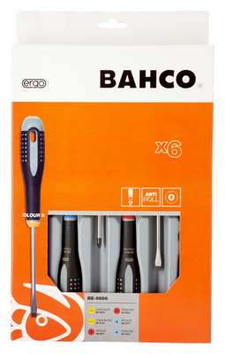 Bahco BE-9886 Skruvmejselsats Ergo 6 delar