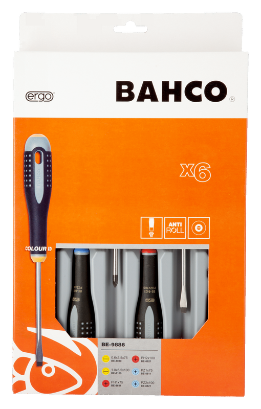 Bahco BE-9886 Skruvmejselsats Ergo 6 delar