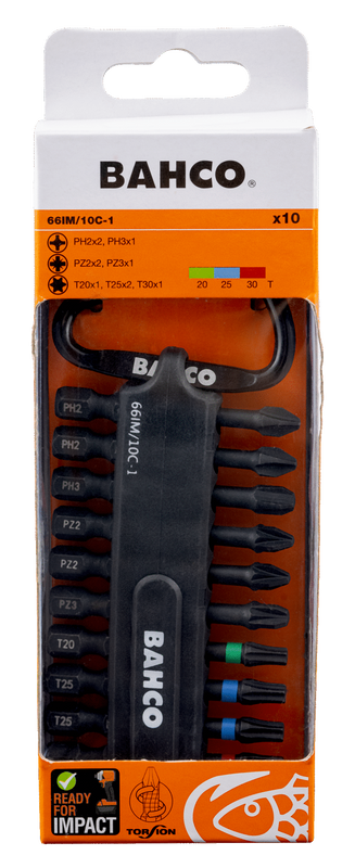 Bahco 66IM/10C Bitsklips Impact 10 delar