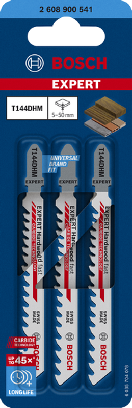 Bosch EXPERT Hardwood Fast Sticksågsblad T144DHM 3st