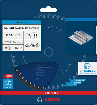 Bosch EXPERT Aluminium Cirkelsågklinga 140x1,8/1,3x20mm 48T