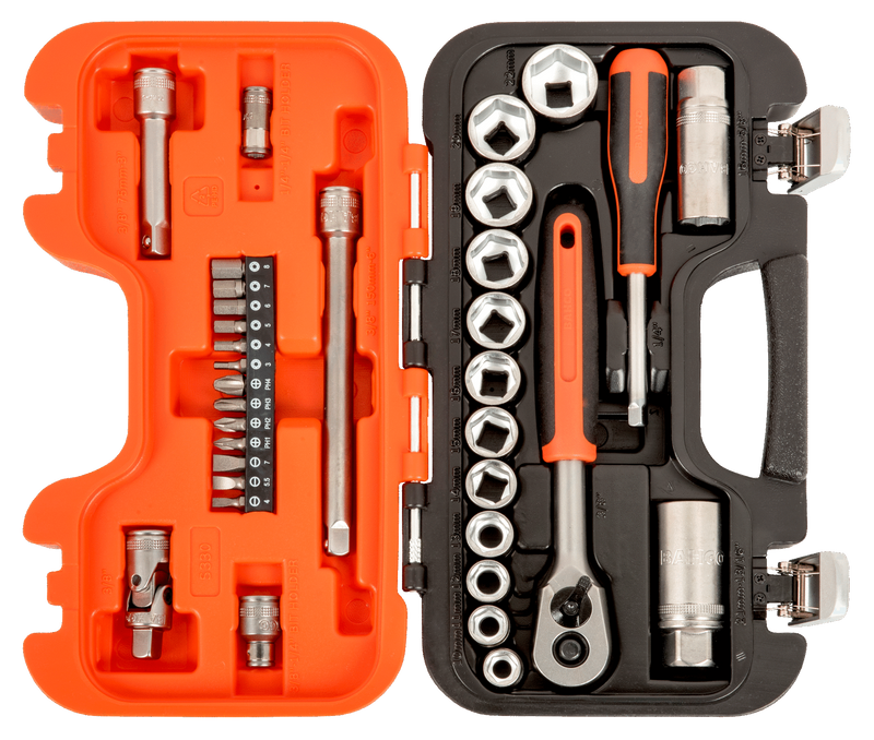 Bahco S330 Hylsnyckelsats 3/8" & 1/4" 33 delar