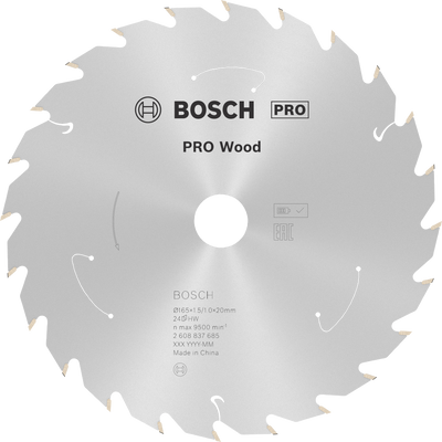 Bosch PRO Wood Cirkelsågklinga 165x1,5x20mm 24T