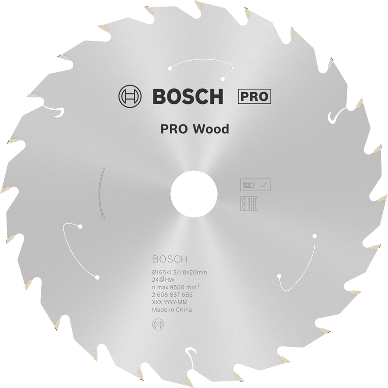 Bosch PRO Wood Cirkelsågklinga 165x1,5x20mm 24T