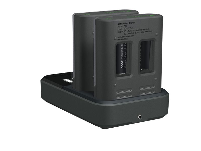 GP ReCyko 2st Hållare med Laddstation inklusive 8st AA 2000mAh Uppladdningsbara Batterier