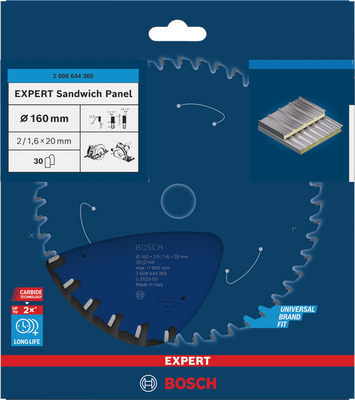 Bosch EXPERT Sandwich Panel Cirkelsågklinga 160x2/1,6x20mm 30T