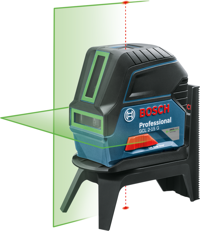 Bosch GCL 2-15 G Krysslaser m. Lodpunkter Grön