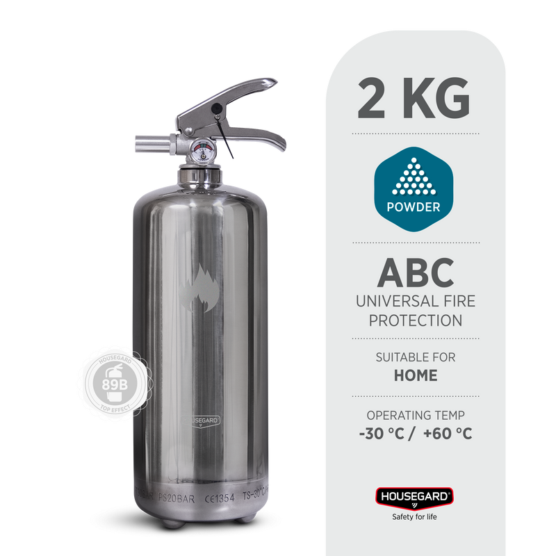 Housegard PE2HR-B Pulversläckare Steel 2 kg
