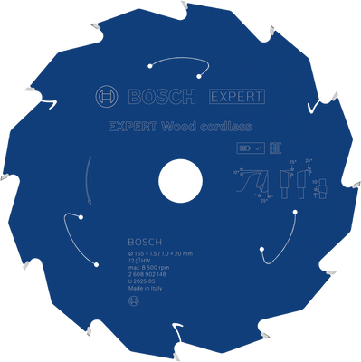 Bosch EXPERT Wood Cirkelsågklinga 165x1,5/1x20mm 12T