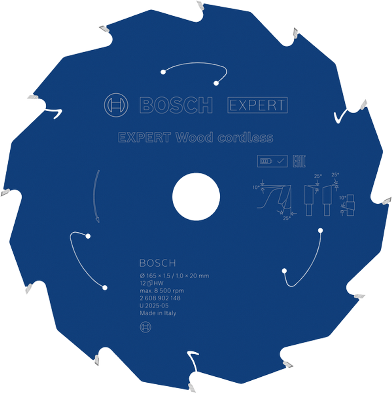 Bosch EXPERT Wood Cirkelsågklinga 165x1,5/1x20mm 12T