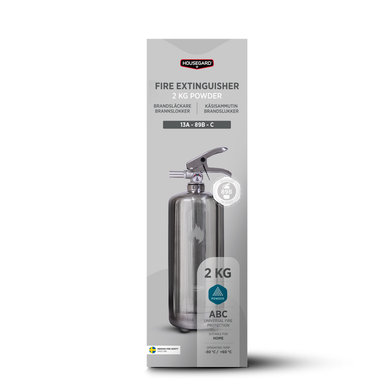 Housegard PE2HR-B Pulversläckare Steel 2 kg