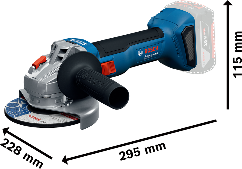 Bosch GWS 18V-8 Vinkelslip 125mm 18V