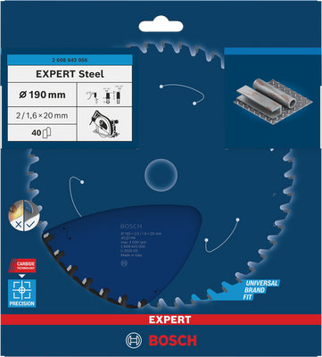 Bosch EXPERT Steel Cirkelsågklinga 190x2/1,6x20mm 40T