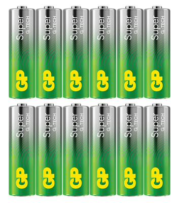 GP Batteries Super Alkaline AAA-Batteri G-TECH 12-pack