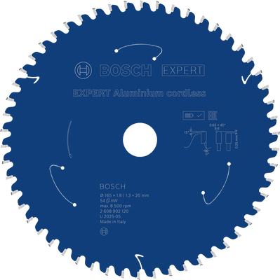 Bosch EXPERT Aluminium Cirkelsågklinga 165x1,8/1,3x20mm 54T