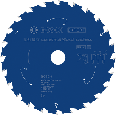 Bosch EXPERT Construct Wood Cirkelsågklinga 160x1,6/1x20mm 24T