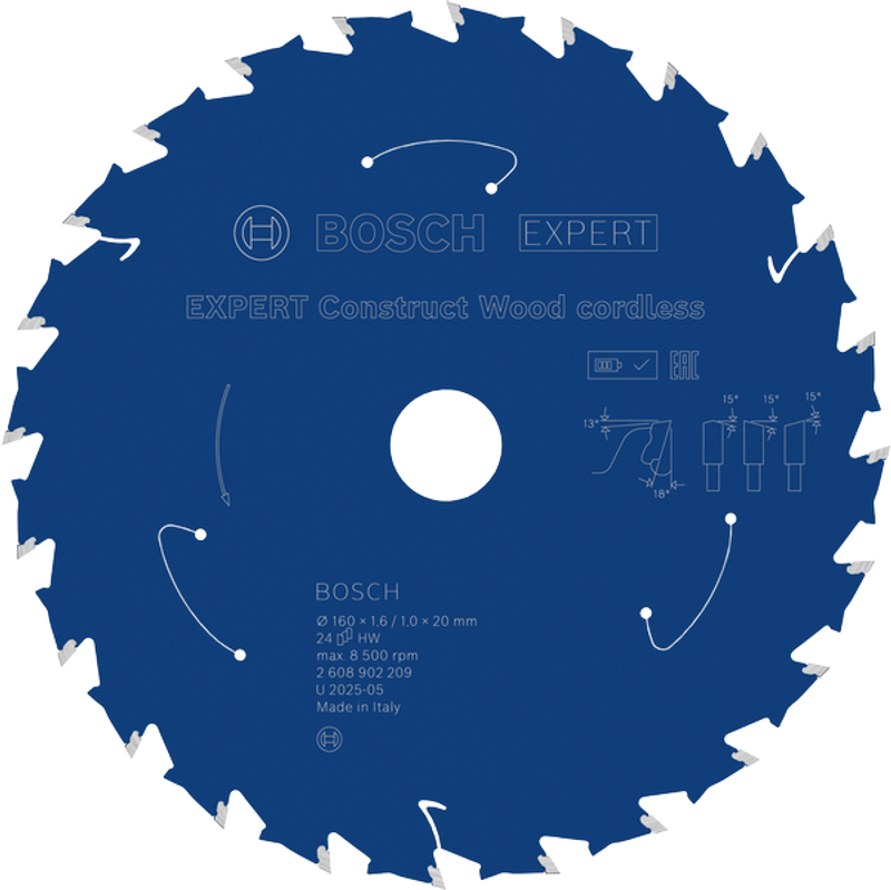Bosch EXPERT Construct Wood Cirkelsågklinga 160x1,6/1x20mm 24T