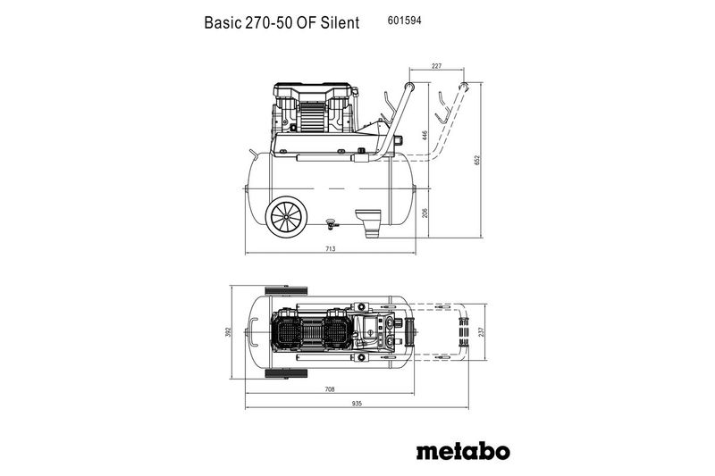 Metabo Basic 270-50 OF Silent Kompressor 1500W 50L