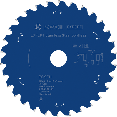 Bosch EXPERT Stainless Steel Cirkelsågklinga 140x1,5/1,2x20mm 30T