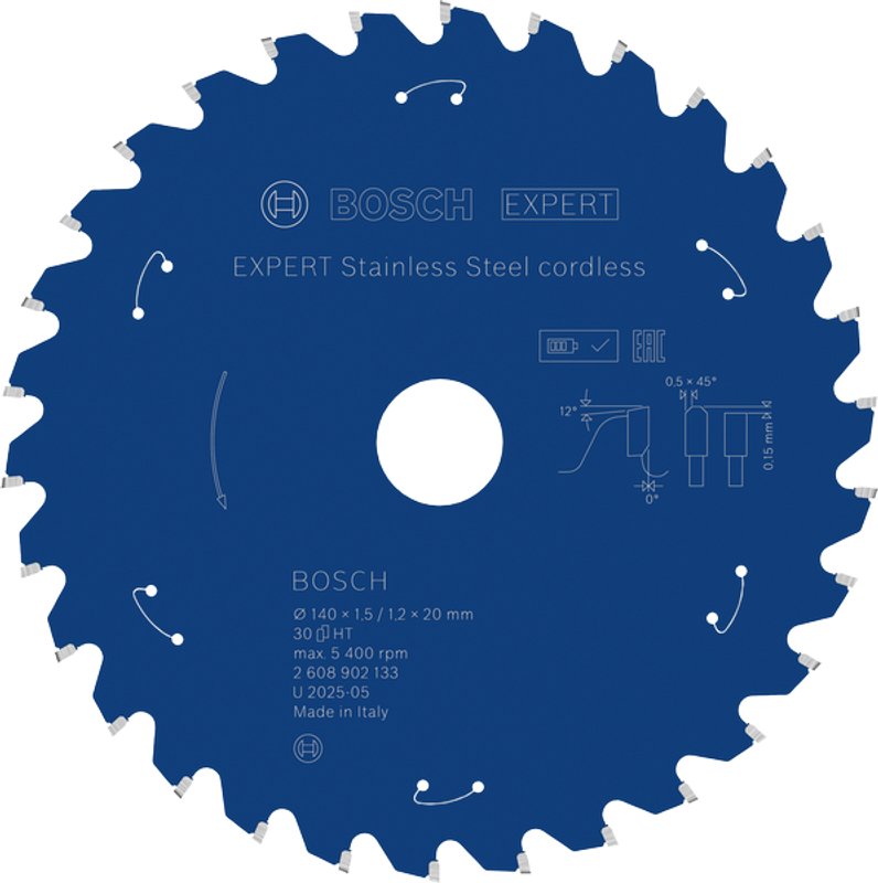 Bosch EXPERT Stainless Steel Cirkelsågklinga 140x1,5/1,2x20mm 30T