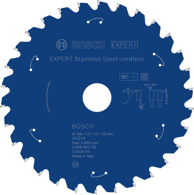 Bosch EXPERT Stainless Steel Cirkelsågklinga 136x1,5/1,2x20mm 30T