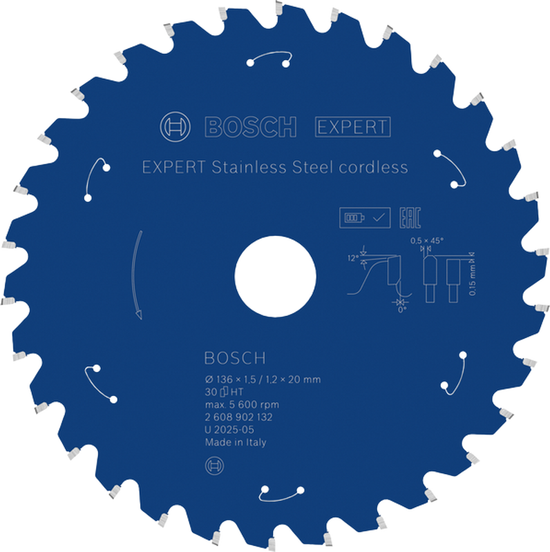 Bosch EXPERT Stainless Steel Cirkelsågklinga 136x1,5/1,2x20mm 30T