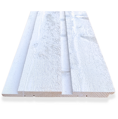 Stenvallspanel mellanstruken vit