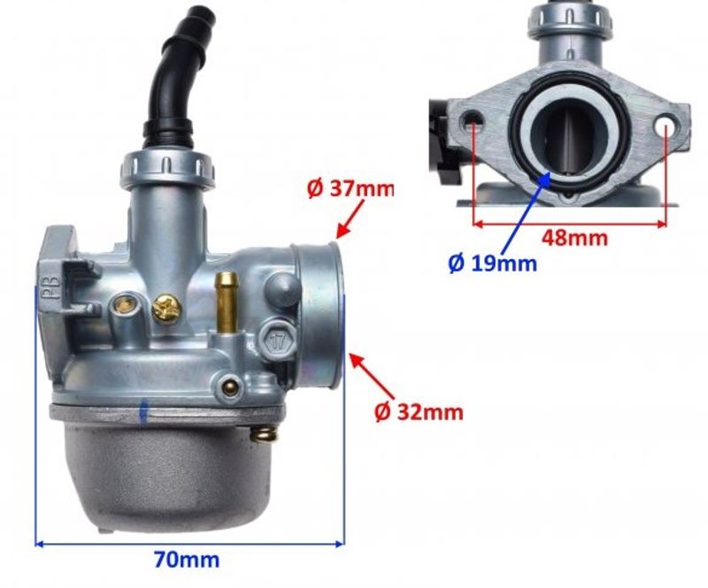 Förgasare 19mm 4 takt 50cc