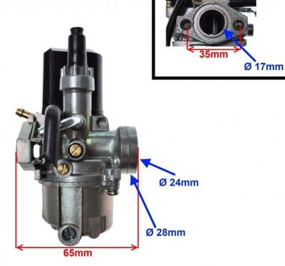 Förgasare 17mm (Gurtner) Peugeot/Kymco/Daelim