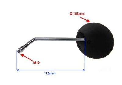 Backspegel M10 Rund