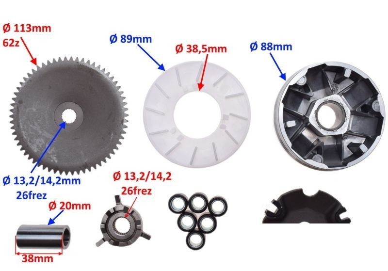 Variatorkoppling 14mm