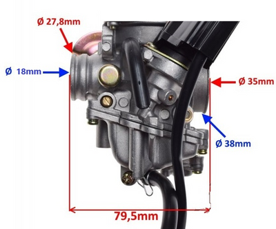 Förgasare 18mm (16,5) GY6 4-T Scooters