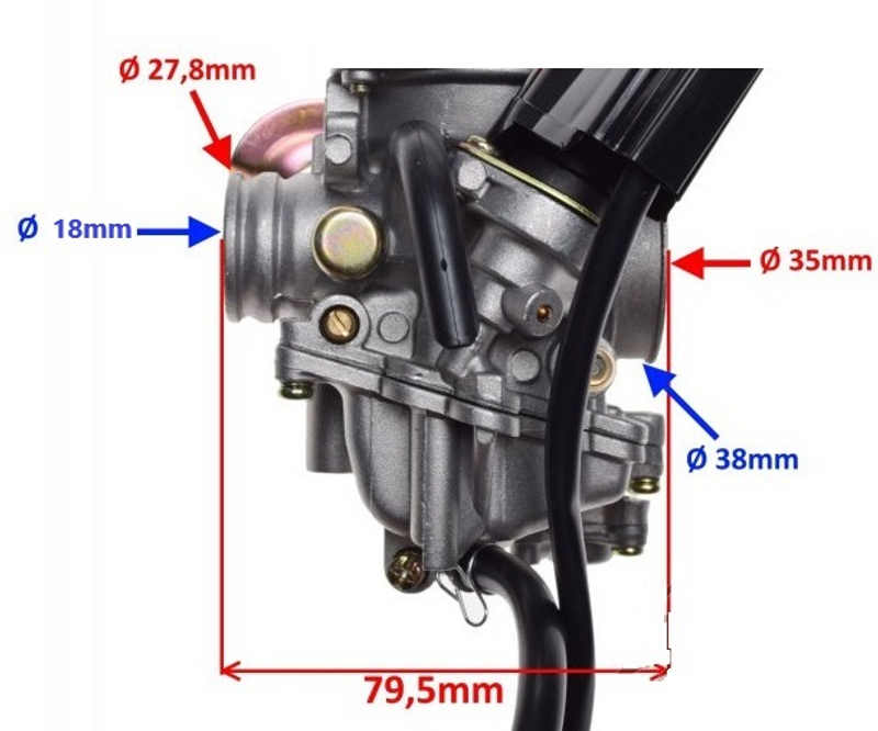 Förgasare 18mm (16,5) GY6 4-T Scooters