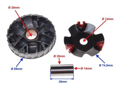 Variatorkoppling Racing 14mm 50cc 4T