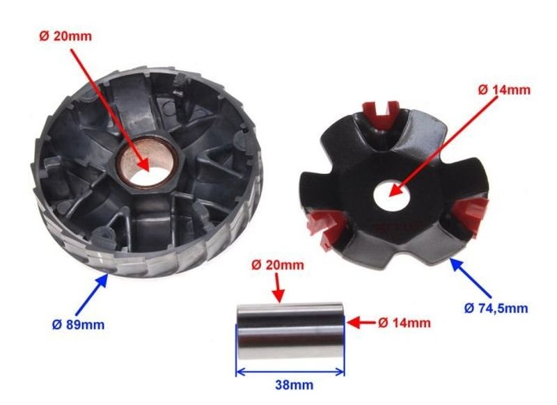 Variatorkoppling Racing 14mm 50cc 4T