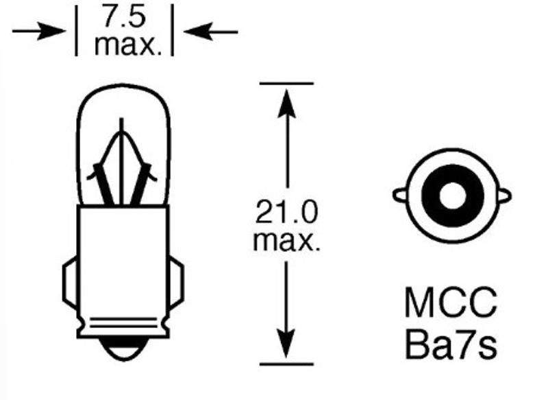 Glödlampa BA7s 12V 1,2W