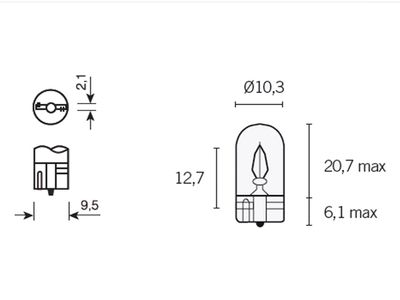 Glödlampa 12V 3W (T10)