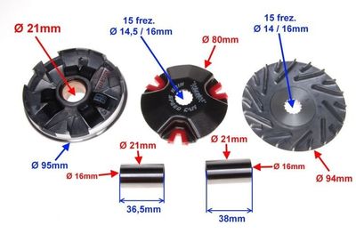 Variatorkoppling Racing 2-T 16mm