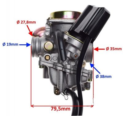 Förgasare 19mm (18) GY6 4-takt Scooters