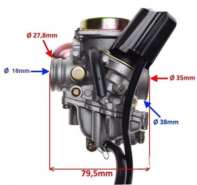 Förgasare 18mm (16,5) GY6 4-T Scooters