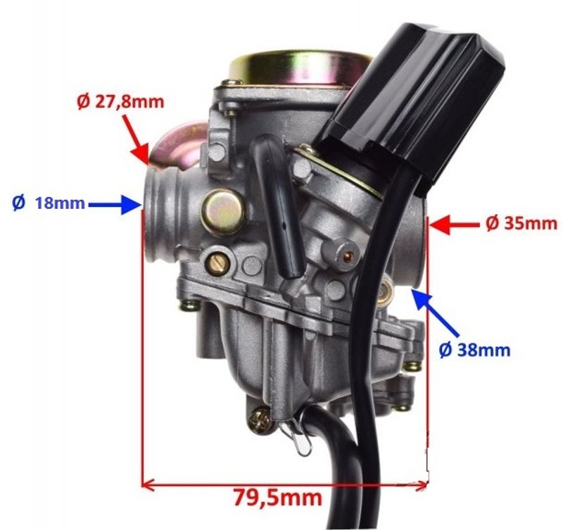 Förgasare 18mm (16,5) GY6 4-T Scooters